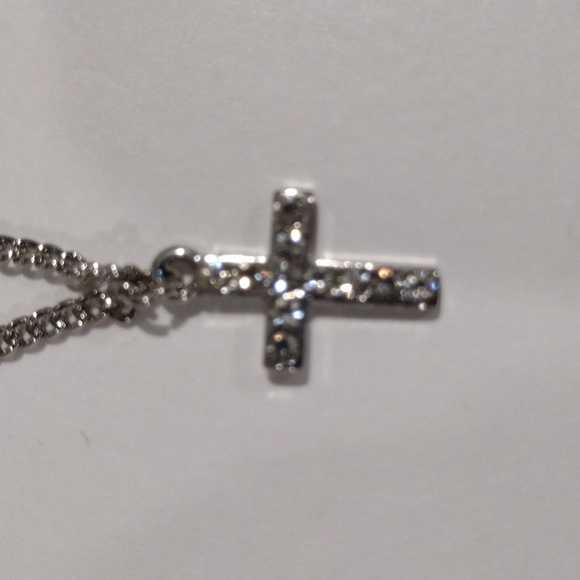 Silver-tone Layered Chain Sparkling Crosses Drop Earrings 3.5-in Women's Jewelry - Picture 4 of 6